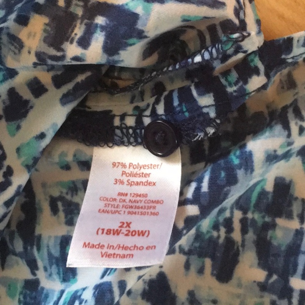 Fred David Collarless Button Down Blouse - image 5